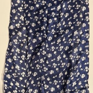 Echo Navy Blue Floral 100% silk Scarf